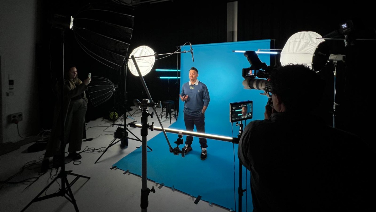 Calm documentary filming environment with minimal equipment